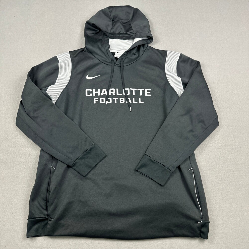 Charlotte 49ers Hoodie Men 3XL Gray Nike Football Therma-FIT Pullover XXXL